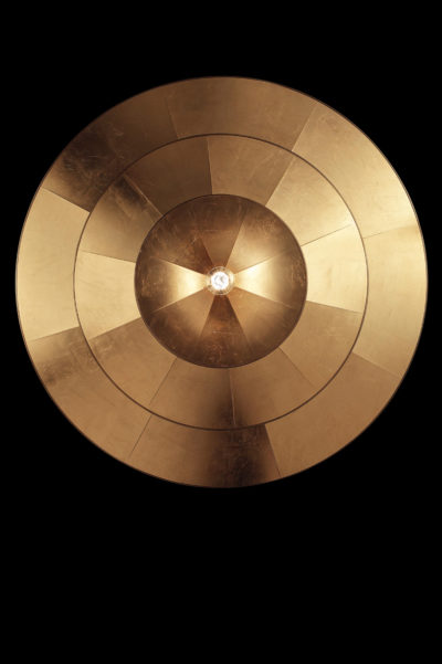 Icaro lampe à feuille d'or en fibre de verre à 3 niveaux, vue de dessous