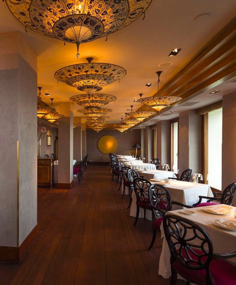 Lampe en soie à 3 niveaux Scheherazade Fortuny décoration Floral, restaurant