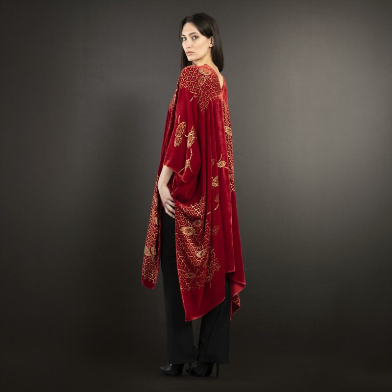 Fortuny printed velvet evening coat