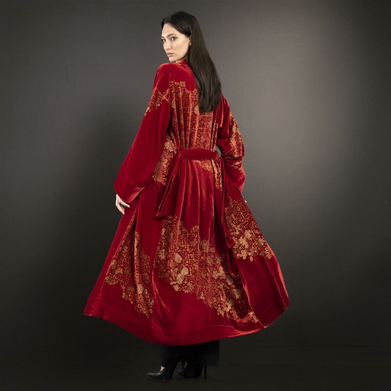 Fortuny printed velvet evening coat