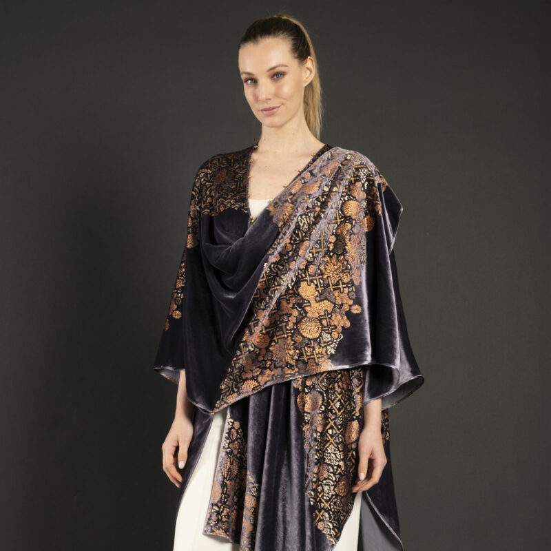 Fortuny printed velvet evening coat